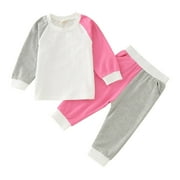 LMTODLFG Baby Boy Clothes Toddler Girls Boys Winter Long Sleeve Tops Pants 2PCS Outfits Clothes Set for Babys Clothes Underwear Set Baby Girl Gifts 6-9 Months
